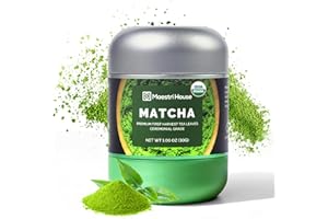 Maestri House Ceremonial Grade Matcha Powder - Premium First Harvest Green Tea Powder, 100% Pure Unsweetened No Additives, USDA Organic Gluten-Free Vegan, 1.06oz Tin