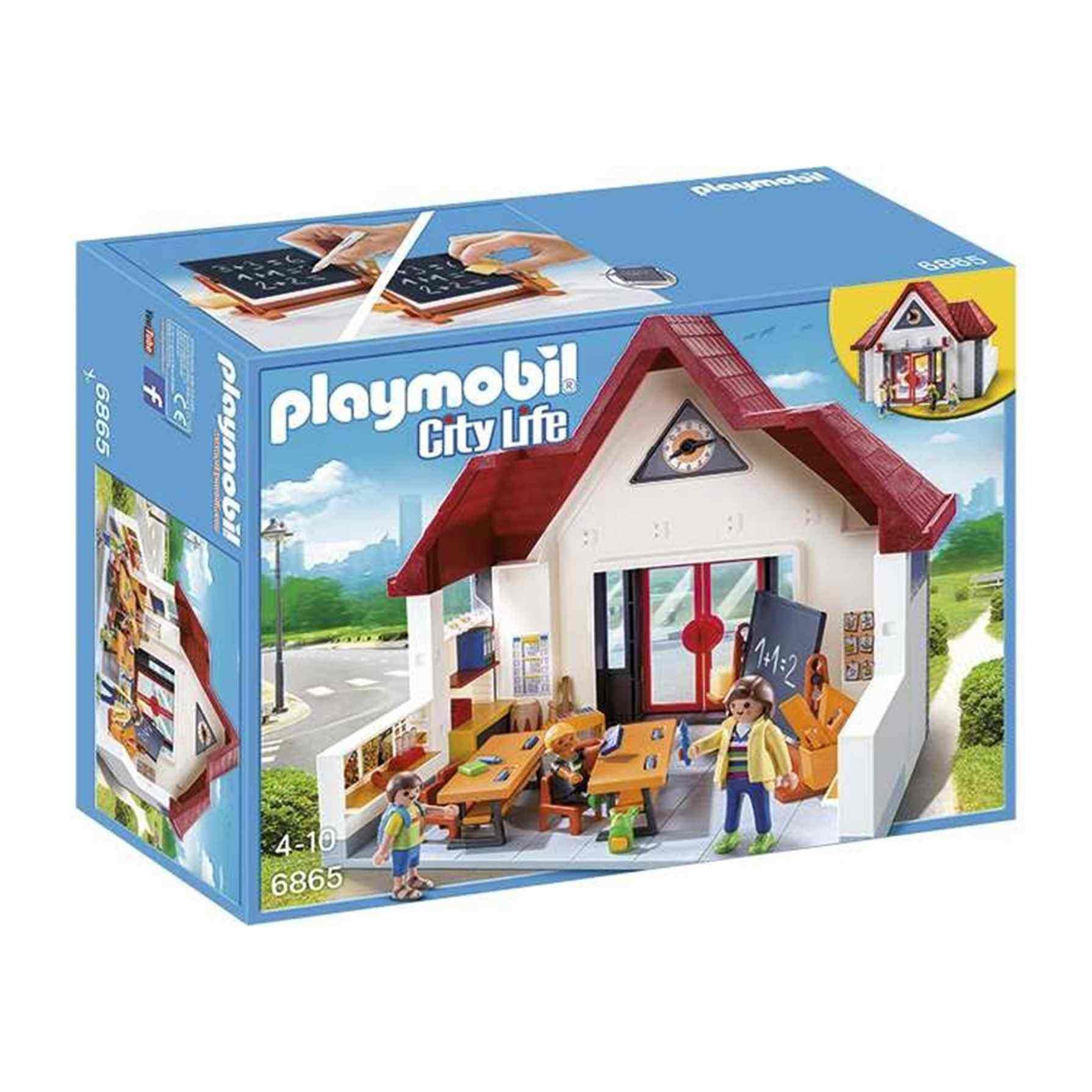 Playmobil 6865 City Life School House with Moveable Clock Hands, Fun Imaginative Role-Play, PlaySets Suitable for Children Ages 4+