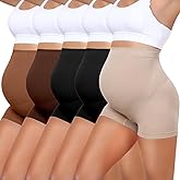 Boguish 5 Pack Maternity Shapewear Seamless Underwear Over Bump Pregnancy Shorts High Waist Panties Under Dress Belly Support