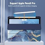 FINTIE Hybrid Case for iPad Air 11 inch M4/M3/M2 Ocean Marble Clear Back Pencil view 7
