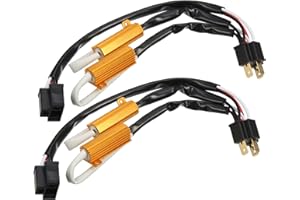 X AUTOHAUX 2Pcs 9003 H4 HB2 LED Headlight Load Resistor Kit Dual 50W 8ohm Anti-Flicker Relay Error Free Decoder Warning Cance