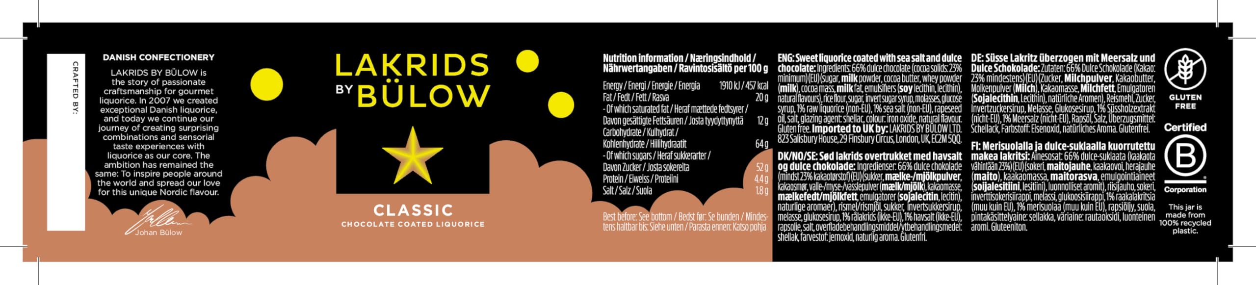 LAKRIDS BY BÜLOW - Black Box 2x Regular · Geschenkbox mit Classic Caramel & Double Chocolate · Süße Lakritze mit Dulce-Schokolade, Meersalzflocken, Schokolade, Kakaonibs & Kakaopulver 5