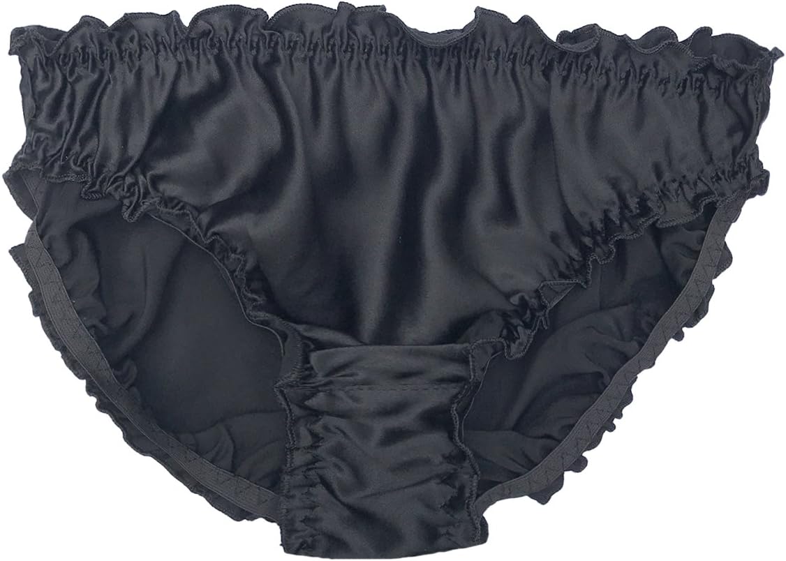 Farlenoyar Women Sexy Flouncing Silk Bikini Briefs Underwaer Soft Briefs