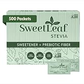 SweetLeaf Stevia Powder Sweetener, Sugar Free - Bulk, 500 Packets | Zero Calorie Sweetener No Erythritol, Stevia Leaf Extract, Natural Sugar Substitute for Coffee &amp; Baking, Prebiotic Fiber
