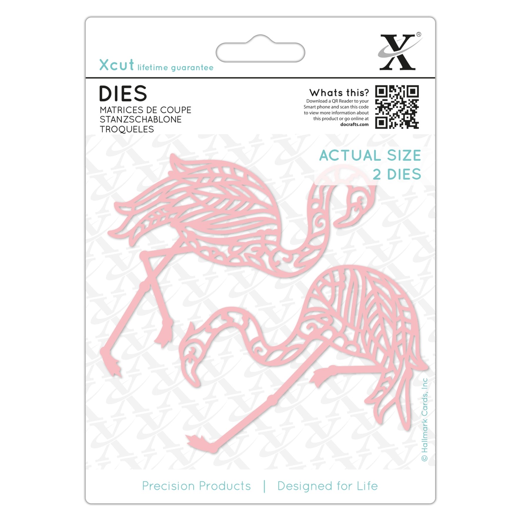 Xcut Dies, Tropical Flamingo, 2 Pieces, Carbon Steel, Art & Craft, Cutting Tool Supplies, For Beautiful Decoration, Card Making, Gift Tag, Wrapping, Scrapbooking, Invitation Making, Crafters Companion