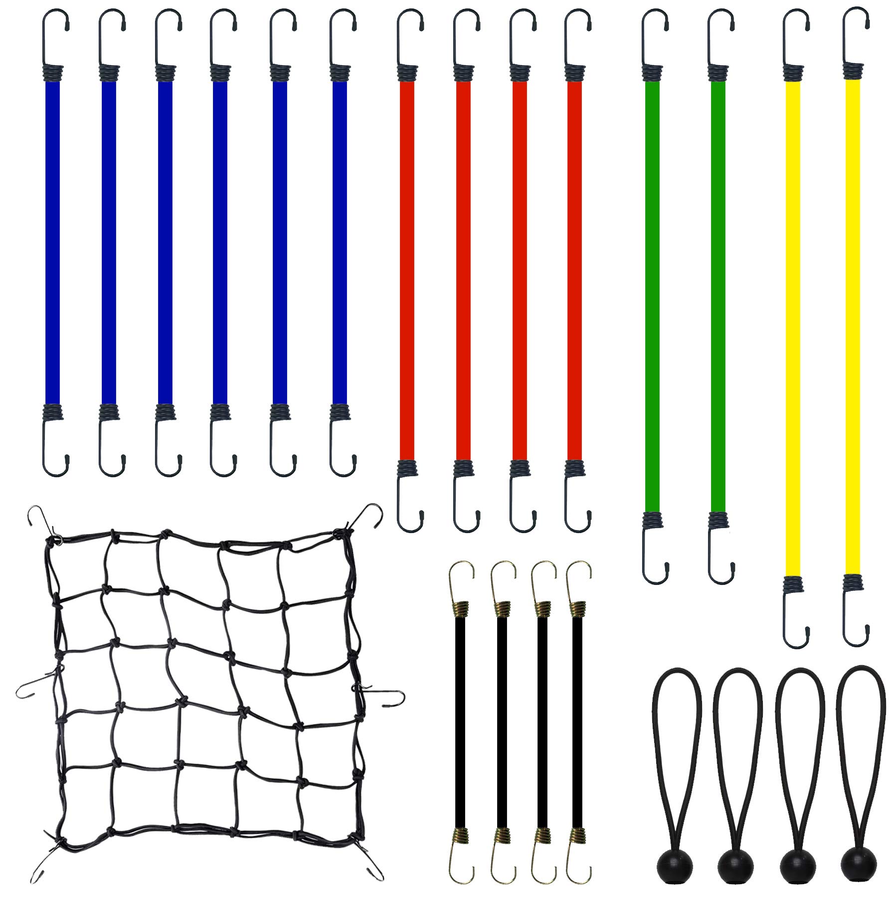 Savage Island Variety Pack Heavy Duty Elastic Military Bungee Cords