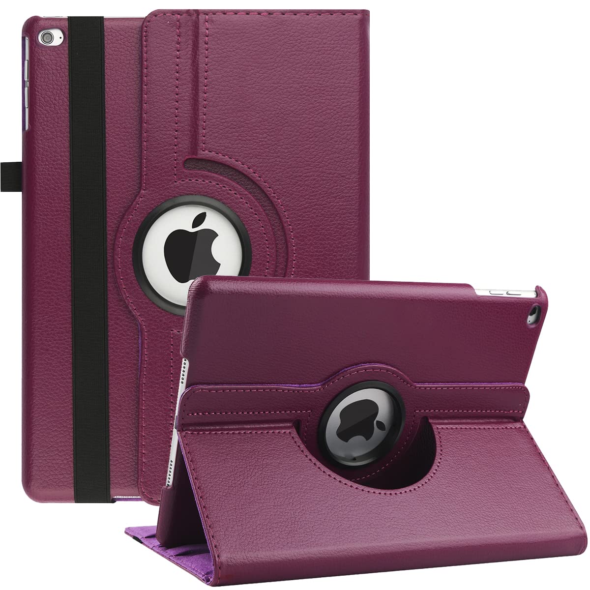 Case for ipad Air 2/Air 1/iPad 9.7 Inch 2018/2017(5th/6th generation), 360 Degree Rotating Multi-Angle Viewing Folio Stand Cases with Auto Sleep/Wake (Purple)