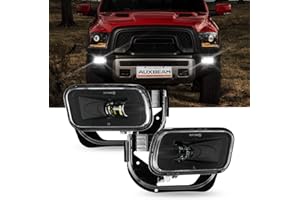 Auxbeam LED Fog Lights for Dodge Ram 1500 2009-2012, LED Fog Lamps for Dodge Ram 2500/3500 2010-2018 w/Bracket, 2 Pcs Black