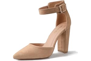 NinetinGel High Heels.Chunky Heel Pointed Closed Toe Pump Shoes,Party Wedding Fashion Shoes,Gifts for Women