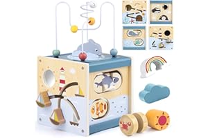 Airlab Wooden Activity Cube Baby Toys for 12-18 Months Toddler Montessori Toys for 1 2 3 Year Old Boys Girls Activity Center 