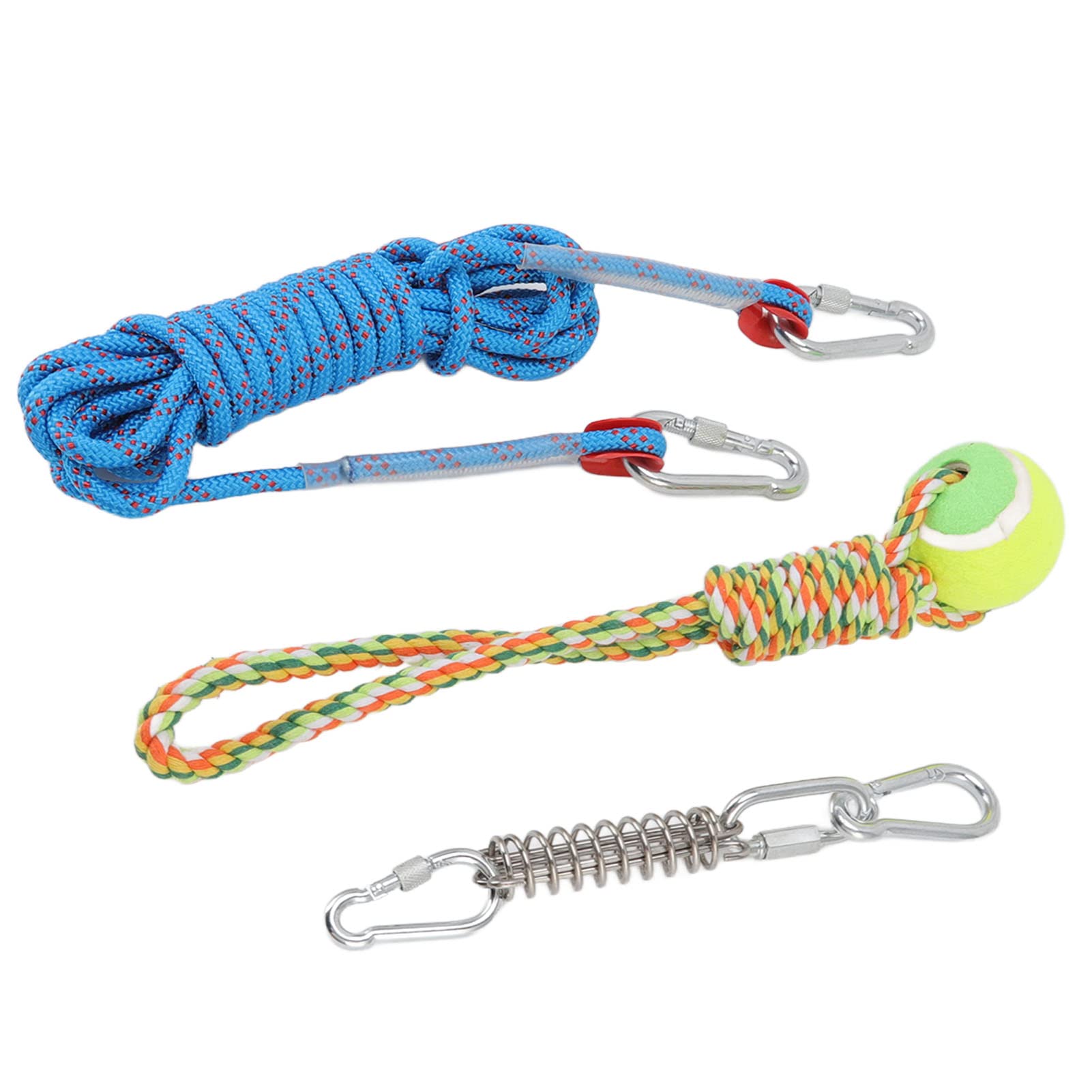Spring Pole Dog Rope Toys Interactive Hanging Bungee Dog Toys with a Big Spring Pole Kit for Medium Large Dogs Bite Training Pull Exercise Solo Play