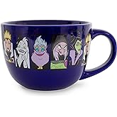 Disney Villains Close-Up Panels Ceramic Soup Mug | Bowl For Ice Cream, Cereal, Oatmeal | Large Coffee Cup For Espresso, Caffeine, Beverages | Halloween Gifts and Collectibles | Holds 24 Ounces