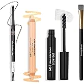 Billion Dollar Brows Best Sellers Kit, Includes Universal Brow Pencil, Brow Duo Pencil, Brow Gel and Smudge Brush for Perfectly Defined Brows