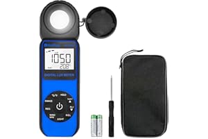 HOLDPEAK Illuminance Light Meter, Digital Lux Foot Candles Meter 0.1~400,000 Lux (0.1~40,000 FC) with 270º Rotatable Detector