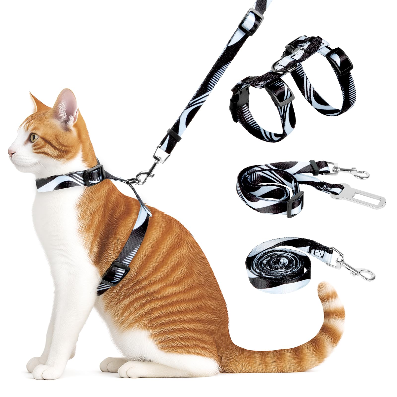 Photo 1 of Cat Harness and Leash Set, Escape Proof Cat Harness, Comfortable Soft Lightweight Cat Leash, Use Safe and Easy, Outdoor Walking Travel Kitten Harness for Small Medium Large Cats