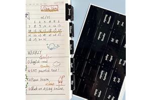 THINKOR Laminated Planner Monthly Tabs, 40 Peel and Stick Tabs for Notebooks (2 Sets 12 Month Tabs and 16 Blank Tabs), Calendar Monthly Tab Stickers/Dividers (Black)