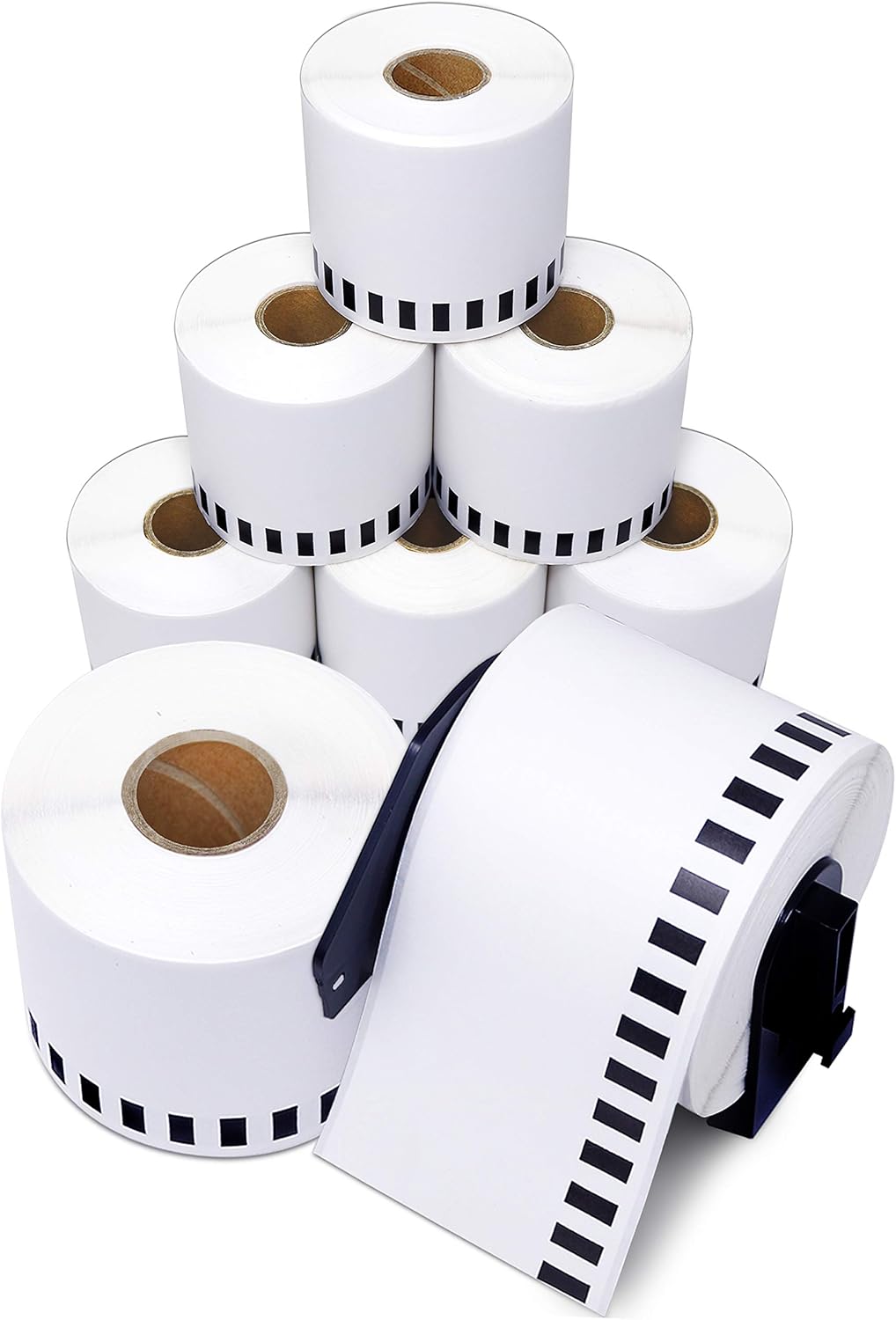 Aegis Adhesives - Compatible DK-2205 Continuous Paper Tape (2.4" X 100 Ft.) Replacement Labels, Compatible with Brother QL Label Printers - 8 Rolls + 1 Frame : Office Products
