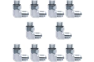 AKM 90 Degree Elbow Straight Hydraulic Hose Adapter Fittings, 6801-04-04 1/4" Male JIC (7/16"-20 thread) x 1/4" Male ORB (7/16"-20 thread) Connectors x 10 pack
