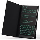 LCD Writing Tablet for Adult: 6.5 Inch Full Screen with PU Leather Case | Mini Digital Notepad Reusable Small Writing Pad with Hall Switch and Cover Case Portable Use for Office Study Teaching