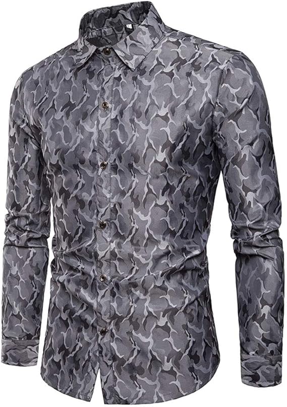 Amazon Co Jp Hx Fashion メンズシャツは春秋ラペル長袖シャツスリムカジュアル快適blusentopmannerpartei クラブファッショントップストップス 服 ファッション小物