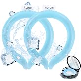 2 Pack Neck Cooling Tube with Insulated Cooling Bag, Reusable PCM Ice Ring | Summer Neck Cooler Wrap | Long-Lasting Cooling Below 18&deg;C/64&deg;F | Lightweight Comfort | For Sports &amp; Outdoor Work，Blue