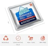 TOURIT Reusable Ice Packs Non-Lid 2 Sets Long Lasting Gel 7x6.5x0.4 view 2