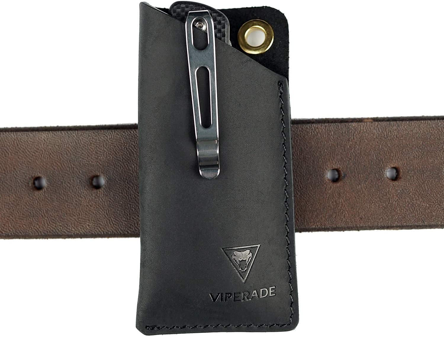 VIPERADE PJ11 Leather Knife Sheath for Men - Belt and Pocket Knife Holder