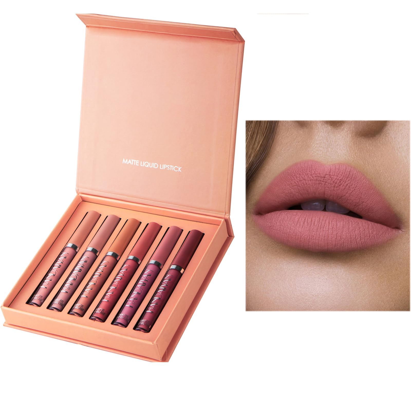 Matte Lipstick Set, 6 Colors Matte Lip Gloss (02)