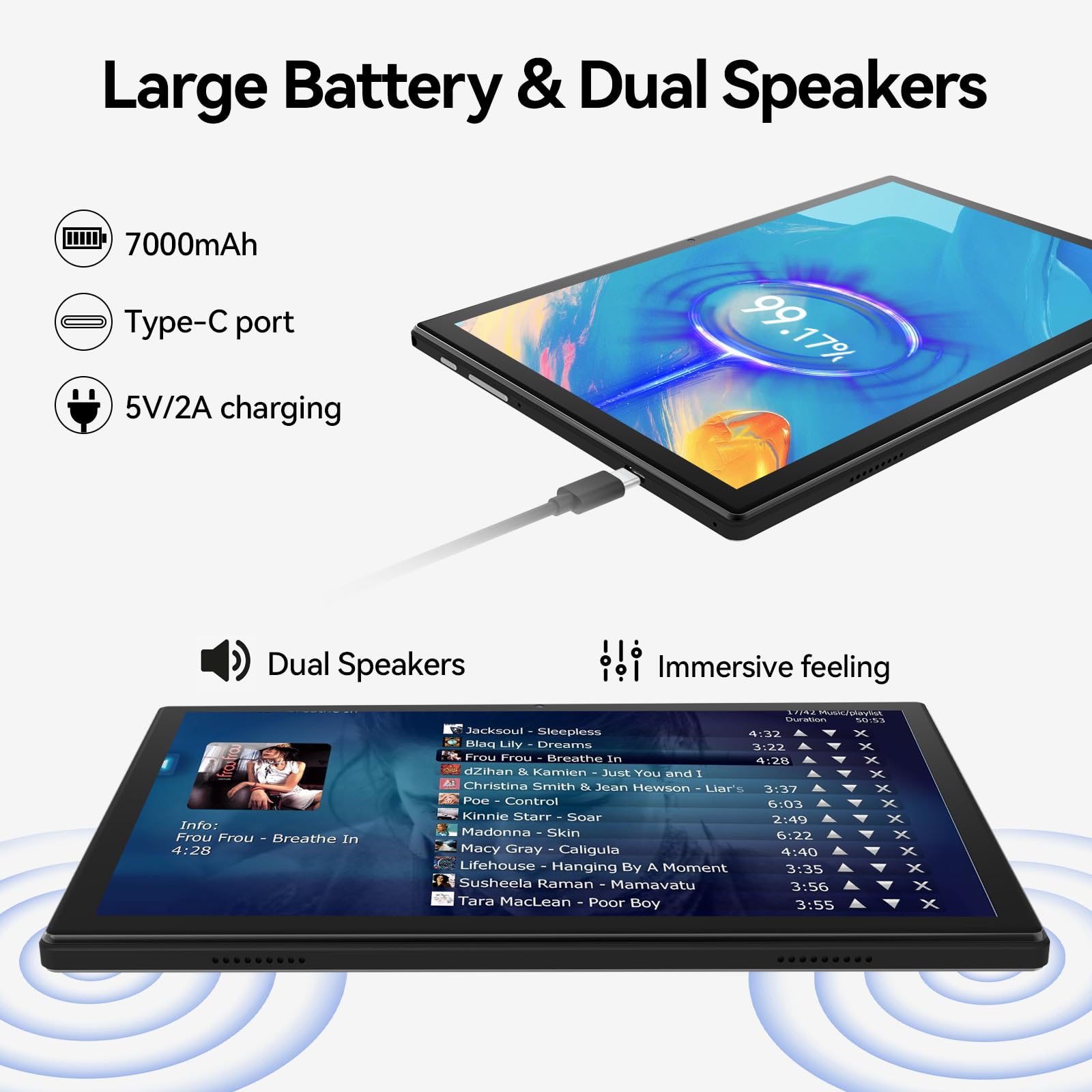Tablet, 10 Inch Android Tablet with 128GB ROM, 16GB RAM(Up to 2 TB), Octa-Core Processor, 5G WiFi Tableta, with Keyboard Mouse Case, 13MP+8MP Camera, IPS Touchscreen 8H Battery, Black