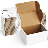 Poever Shipping Boxes 6x4x3 inches, Small Boxes for Packaging 25 Pack | Small Mailing Boxes, White Cardboard Corrugated Box Mailers, Boxes for Packaging Small business