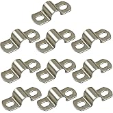 AKIHISA 1 Inch Heavy Duty 2 Hole U-Tube Strap Clamp,10 Pcs Stainless Steel-304 Rigid U-Bracket Pipe Strap Clamp,Wire Pipe Clip Fastener(ID 25mm)