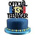 OFFICIAL TEENAGER 13th Birthday Cake Topper - Boys Girls 13th Birthday Glitter Cake Supplies - Thirteen Years Old Birthday Party Decoration