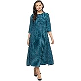 Idalia Women's Cotton Striped Flared Kurta