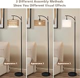 Rayofly Arc Floor Lamp with Dimmable LED Bulb Remote Dimmer Tall Black view 5