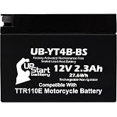 YT4B-BS 12V 2.3Ah for Yamaha TTR110 Battery | Compatible with Yamaha TTR110E Motorcycle Battery 110cc 2008-2022 TTR 110 AGM SLA Batteries Parts YT4B