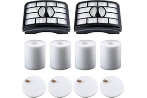 FUNMIT Vacuum Filter Replacement for Shark Rotator Pro Lift-Away NV500, NV501, NV502, NV503, NV505, NV510, NV520, NV552, UV560, Part # XFF500 & XHF500 (2 Post Filters + 4 Foam & Felt Filters)