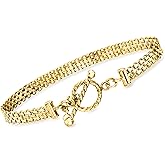 Ross-Simons Italian 18kt Gold Over Sterling Bismark-Link Toggle Bracelet