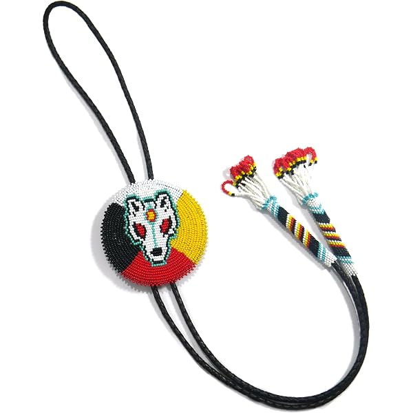 Amazon.com: Native American Style Beaded Bolo Tie (4  display picture 1