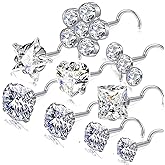 Carperton 14k Gold Plated Nose Rings Studs for Women 316L Surgical Steel Nose Piercings 22g/20g/18g Gauges 1.5mm/2mm/2.5mm/3mm/3.5mm/4.5mm Sizes