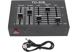 Fockety 3 Band Equalizer, 3 Band EQ EQ Equalizer Low Noise Volume Control High Medium Low 3 Band Sound Channel Fit Electronics, Turntables, Sound Cards, Guitars, Basses