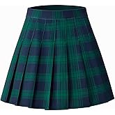 Shestellar Stretchy Short Pleated Skirts for Women Cheerleader Uniform High Waist A-line Mini Skirt