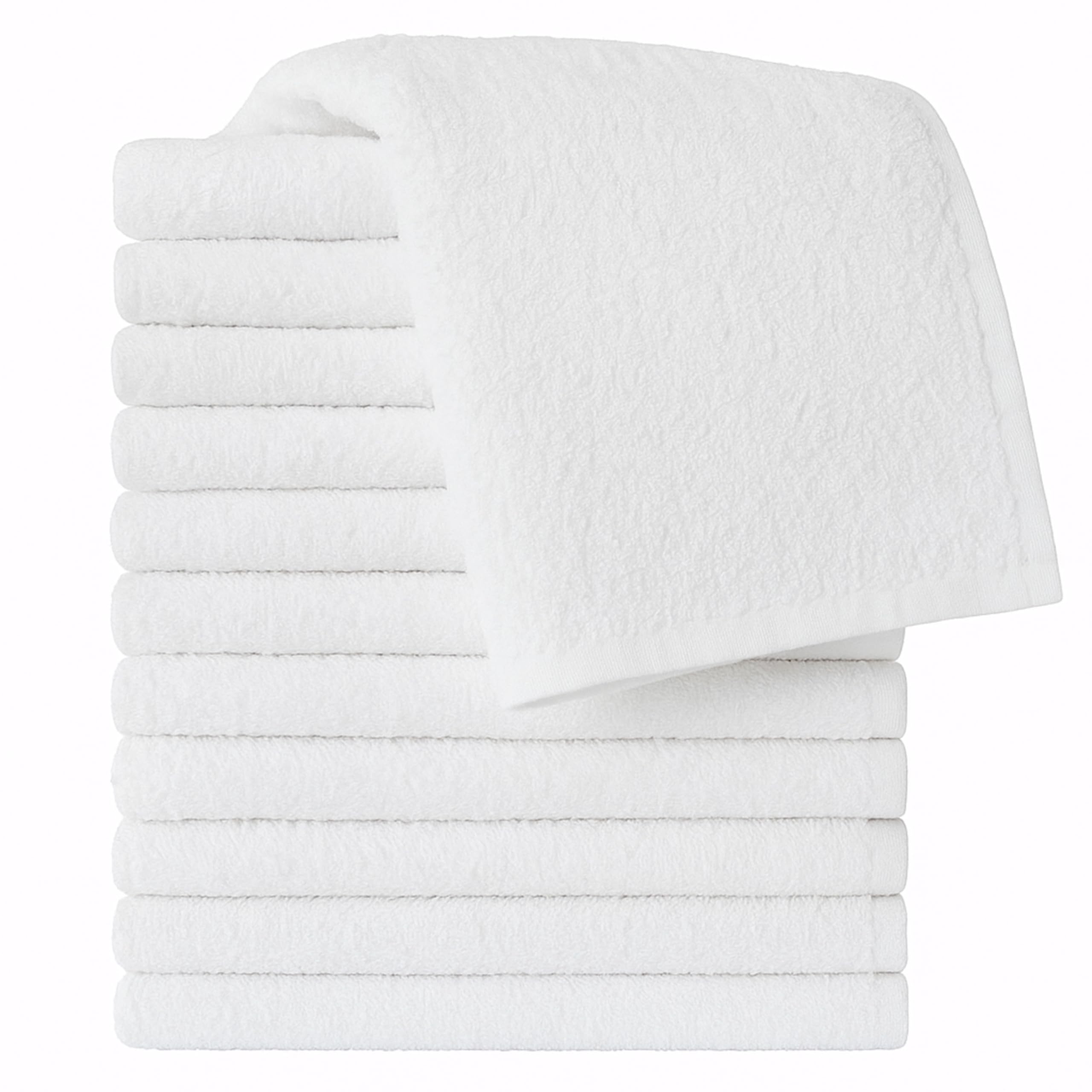 DUDU N GIRLIE 6 x Terry Nappies Face Cloths Baby Wash Cloths 60 x 60 cm Face Flannels Thick White Flannels Face Cloth - Reusable face Towels/Terry Nappies for Babies, Face & Body Cleaning.