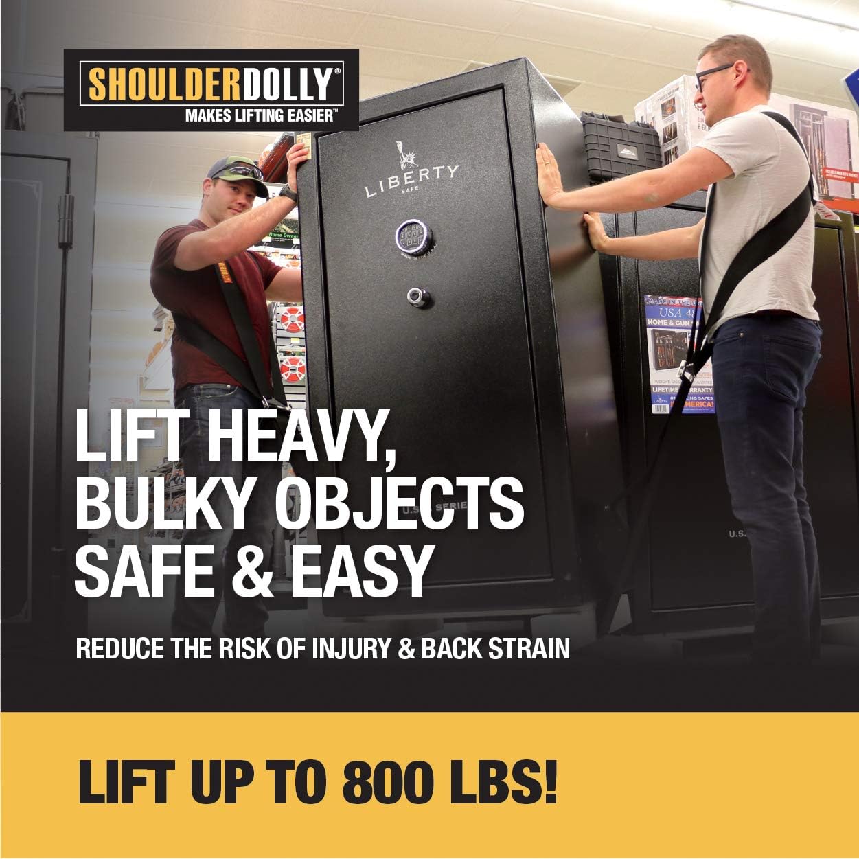 Shoulder Dolly Moving Straps - Lifting Strap for 2 Movers - Move, Lift, Carry, And Secure Furniture, Appliances, Heavy, Bulky Objects Safely, Efficiently, More Easily Like The Pros - Essential Moving Supplies - LD1000: Home Improvement