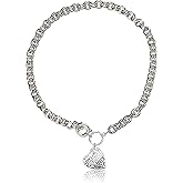 GUESS Basic Crystal Graffiti Heart Toggle Pendant Necklace