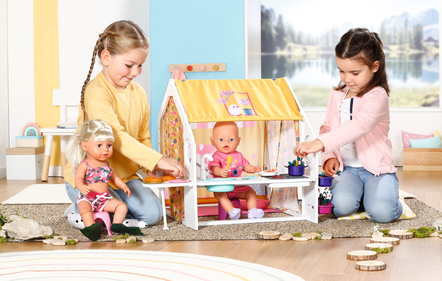 BABY Born Weekend House 832752 - Accessories for 36cm and 43cm for Toddlers - Includes House with Convertible Roof, Light & Sound Effects, and Accessories - Suitable for Kids from 3 Years