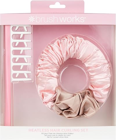 Brushworks Heatless Hair Curling Set Satin Scrunchie Comb No Heat Overnight