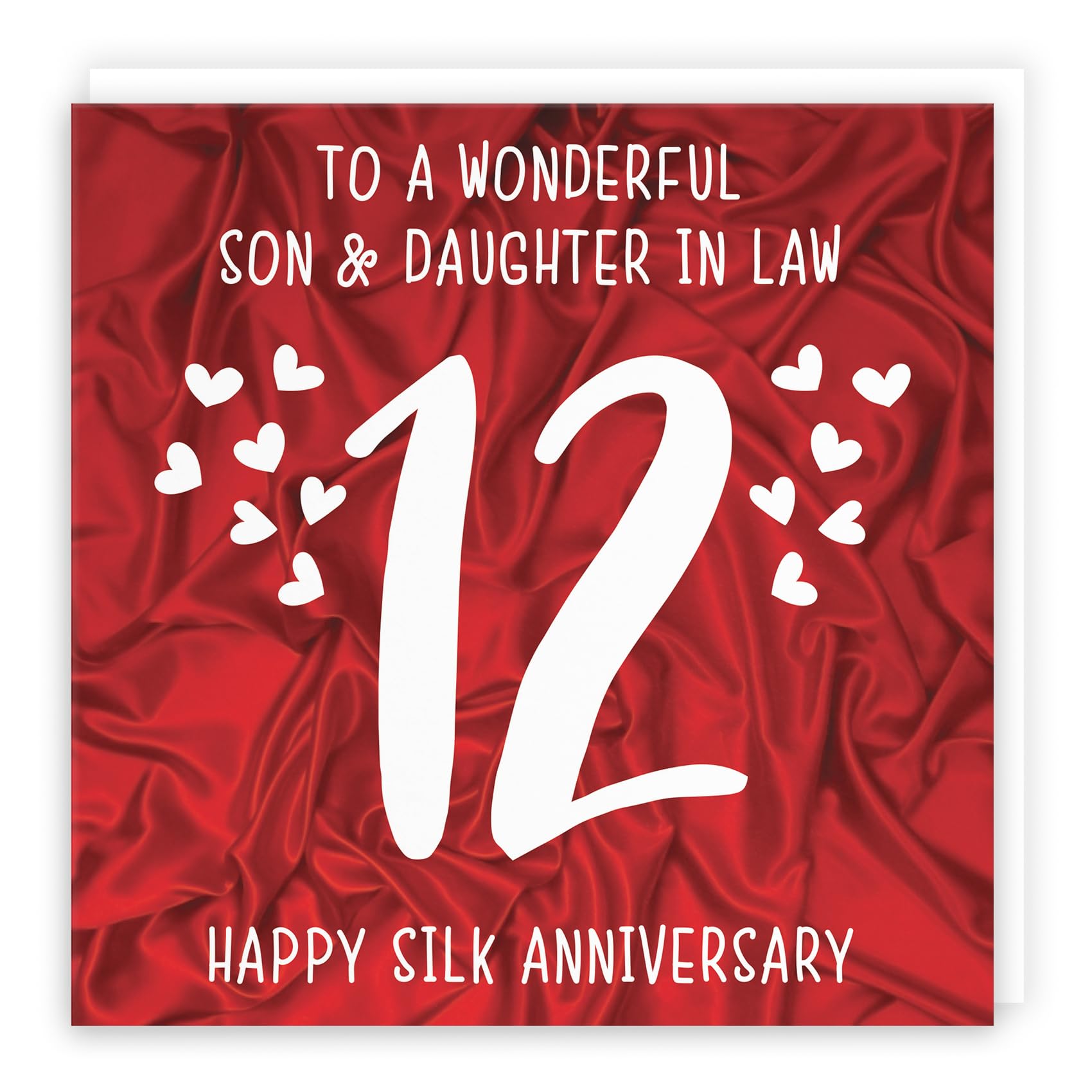 Hunts England - Son And Daughter In Law 12th Anniversary Card - To A Wonderful Son & Daughter In Law - 12 Years Together - Happy Silk Anniversary - Iconic Collection — image 1