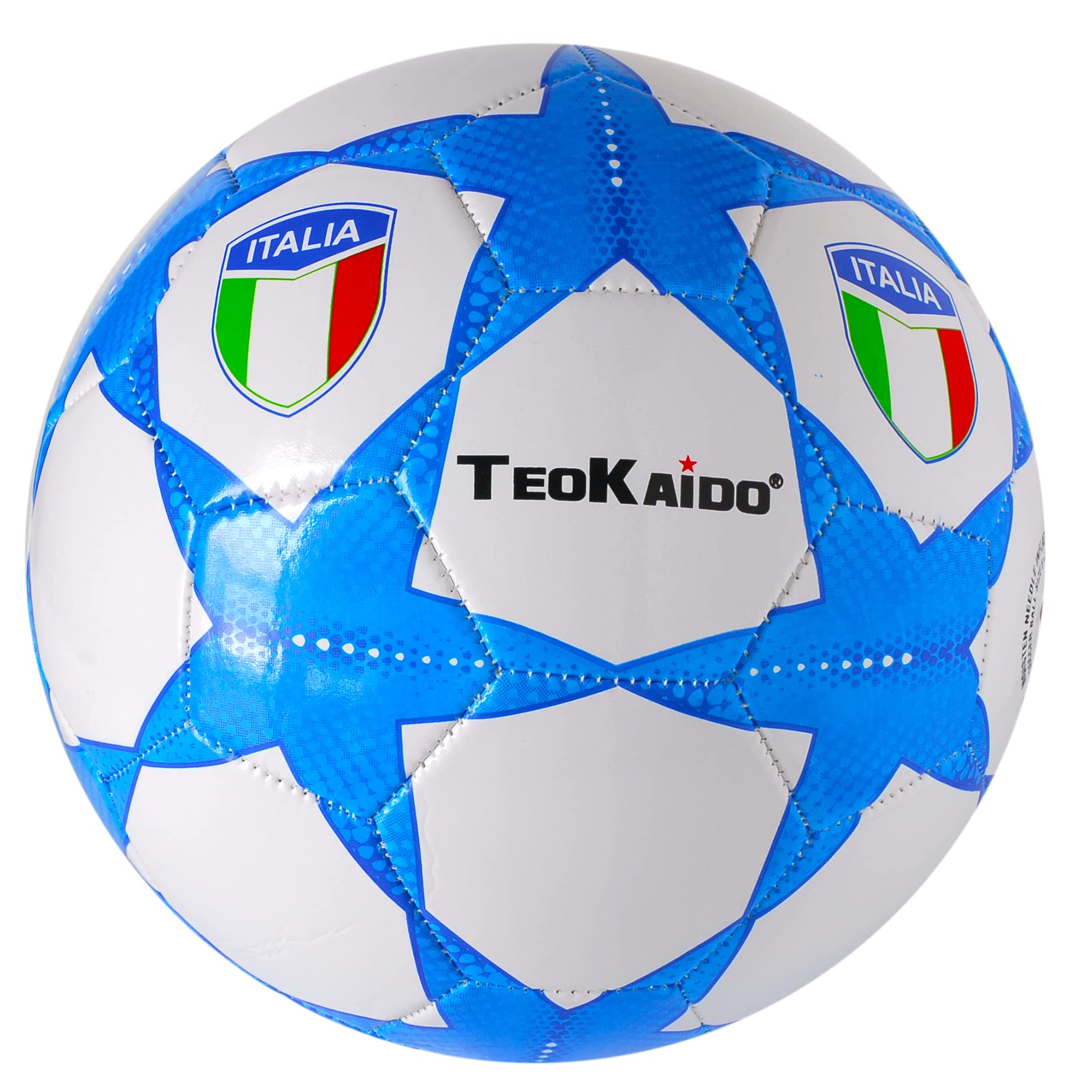 Training Soccer Ball Or Match Size 5 Glossy (White/Sky Blue)