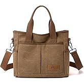Women's Small Canvas Tote Purses Casual Multi-pocket Shoulder Crossbody Bag Everyday Handbags