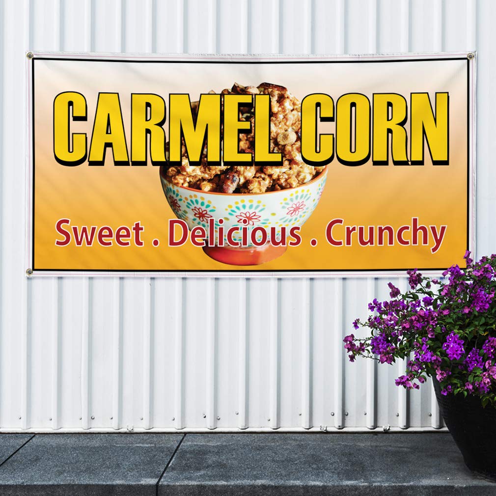 Amazon Com Vinyl Banner Sign Caramel Corn Restaurant Cafe Bar